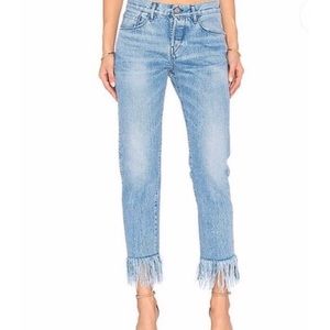 3X1  STELLA Straight Crop Frayed Jeans Sz 29